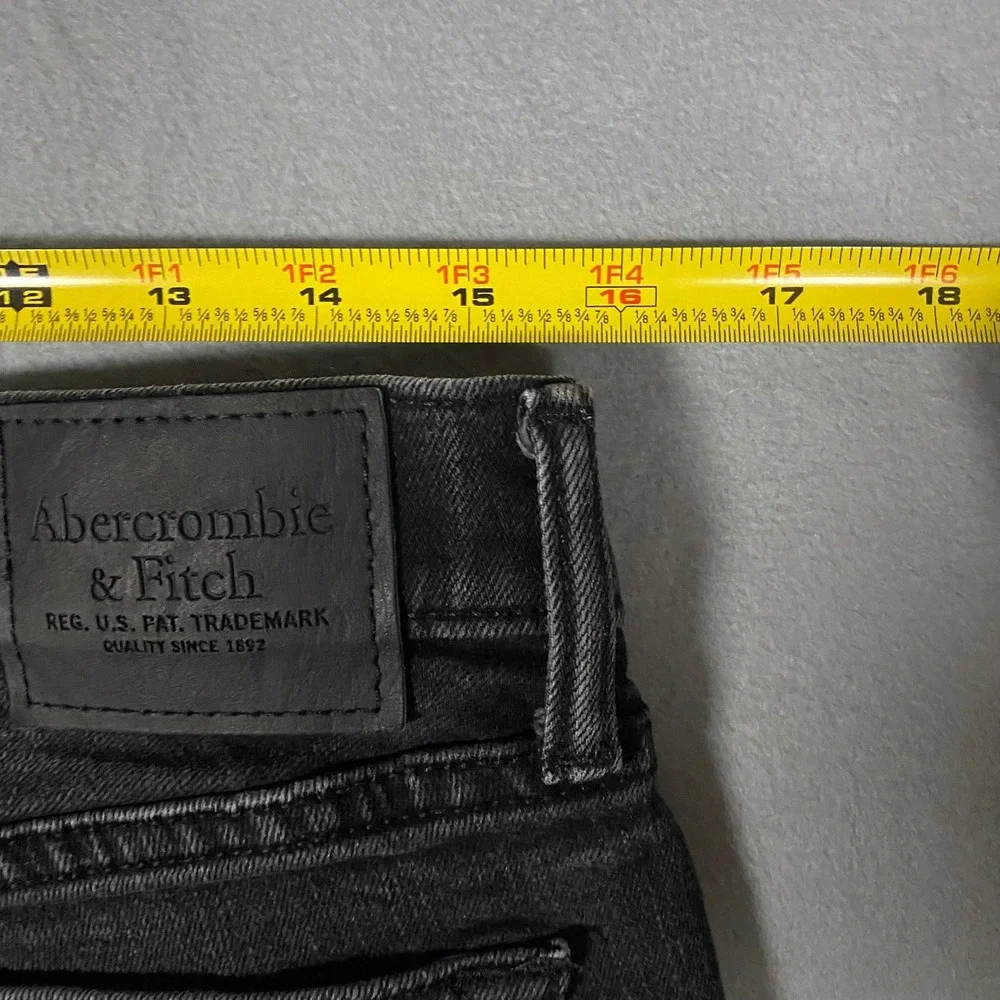 Abercrombie & Fitch Mens Skinny Jeans Faded Black Denim 33x32 131D0151-ABLACK196